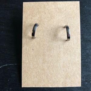 Silver half hoop earrings